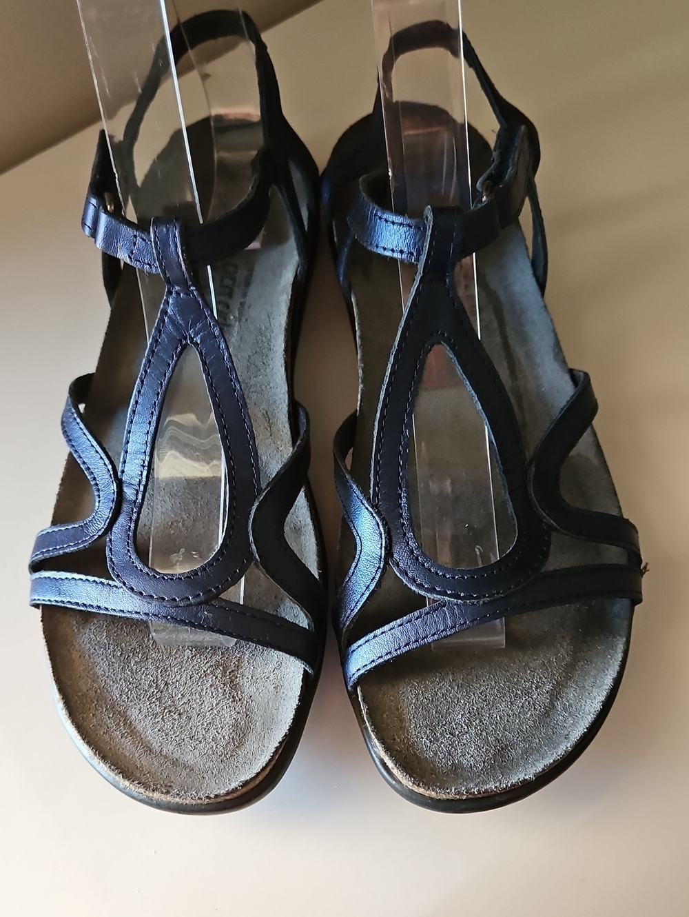 Naot Dorith Navy Metallic Sandals Sz 37/6-6.5